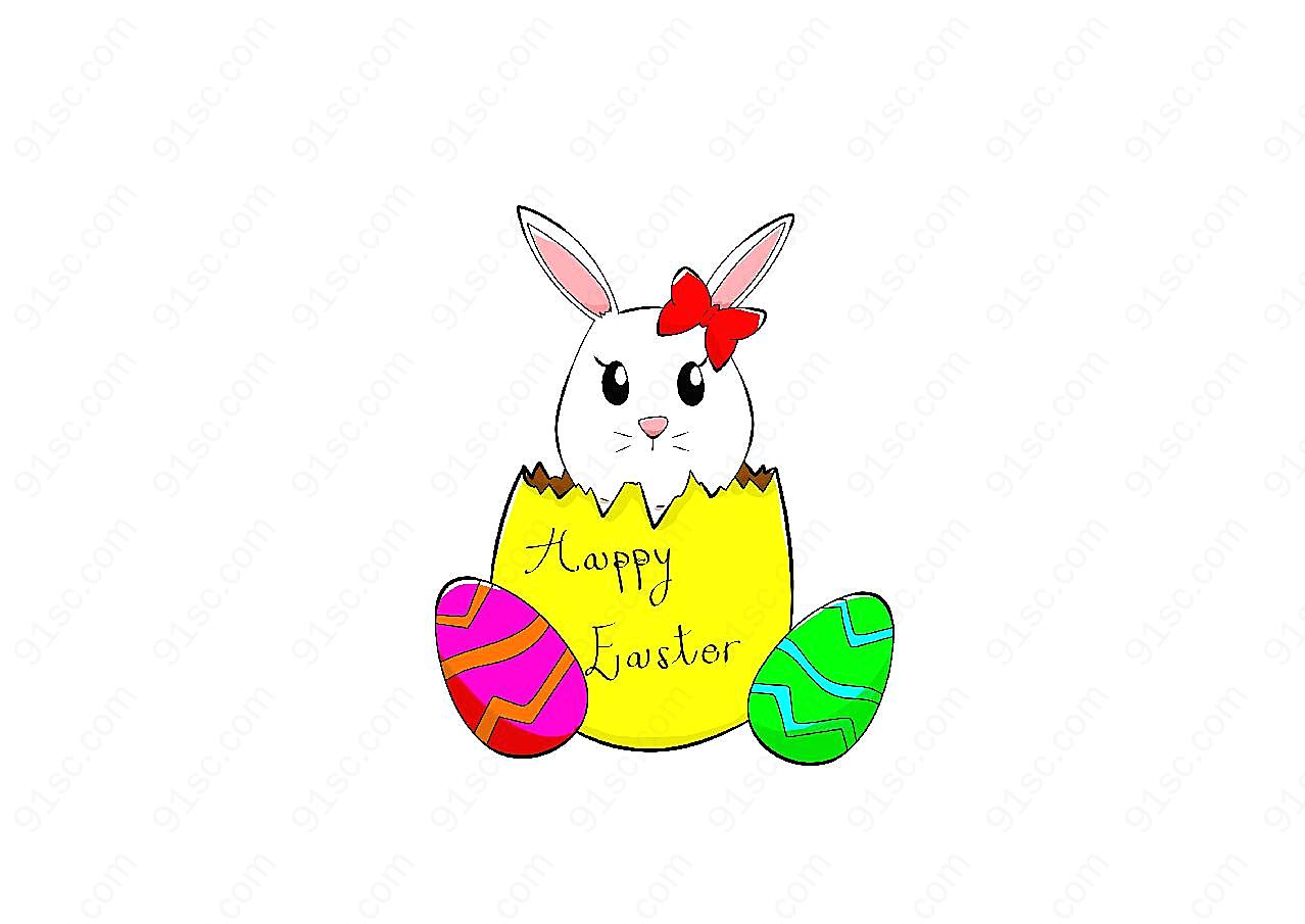 复活节兔子卡通素材图片摄影高清