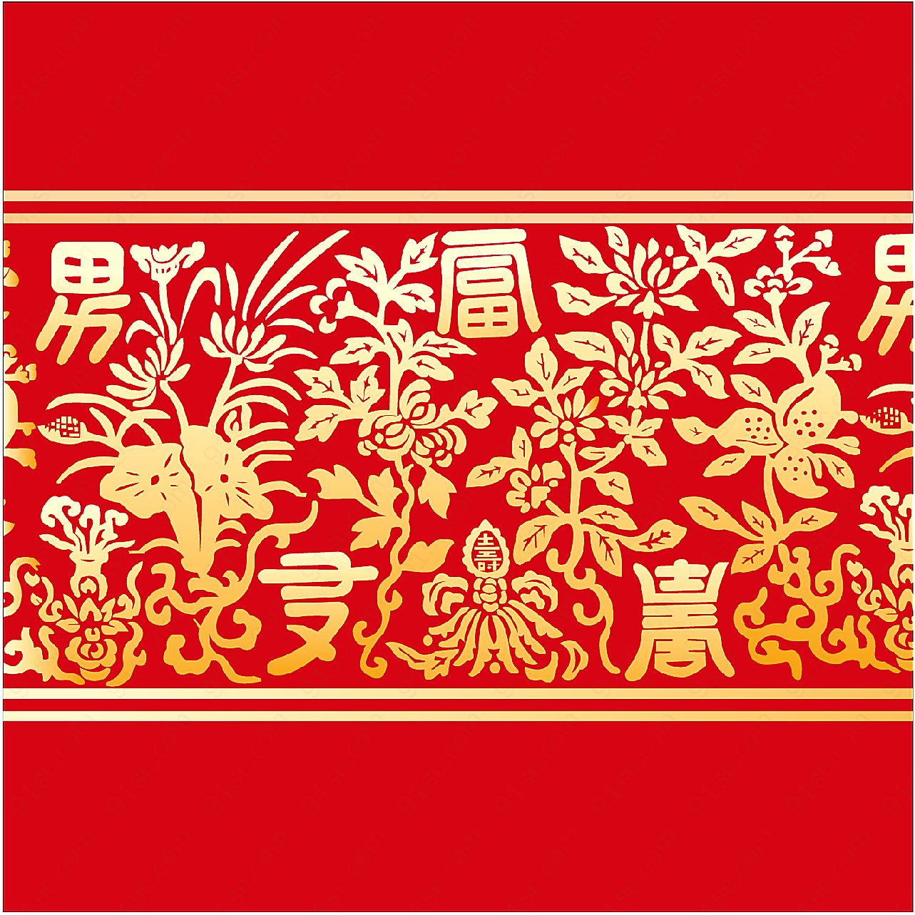 矢量中国古典富贵花纹图案矢量传统文化