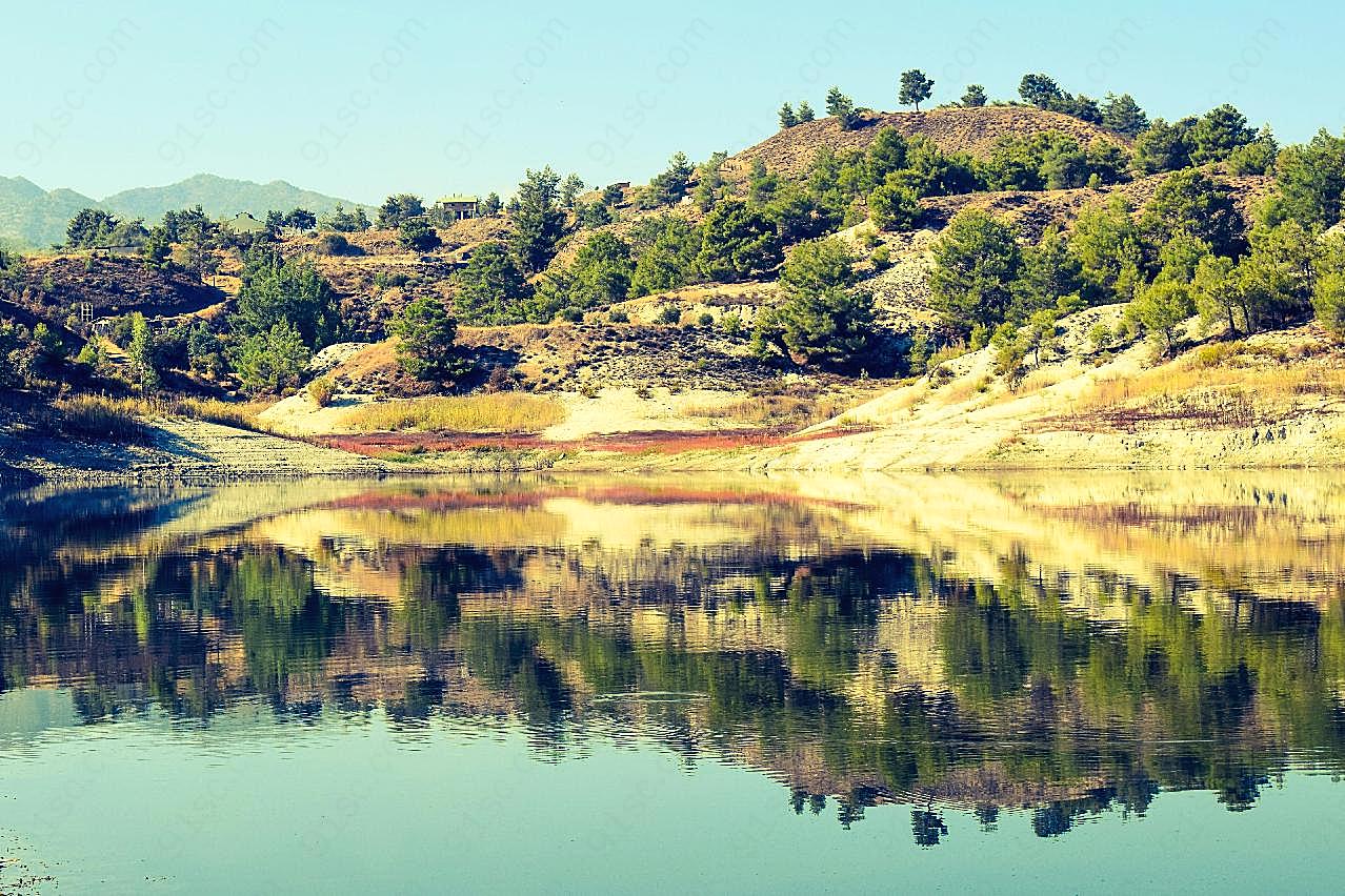 塞浦路斯湖泊景观图片高清