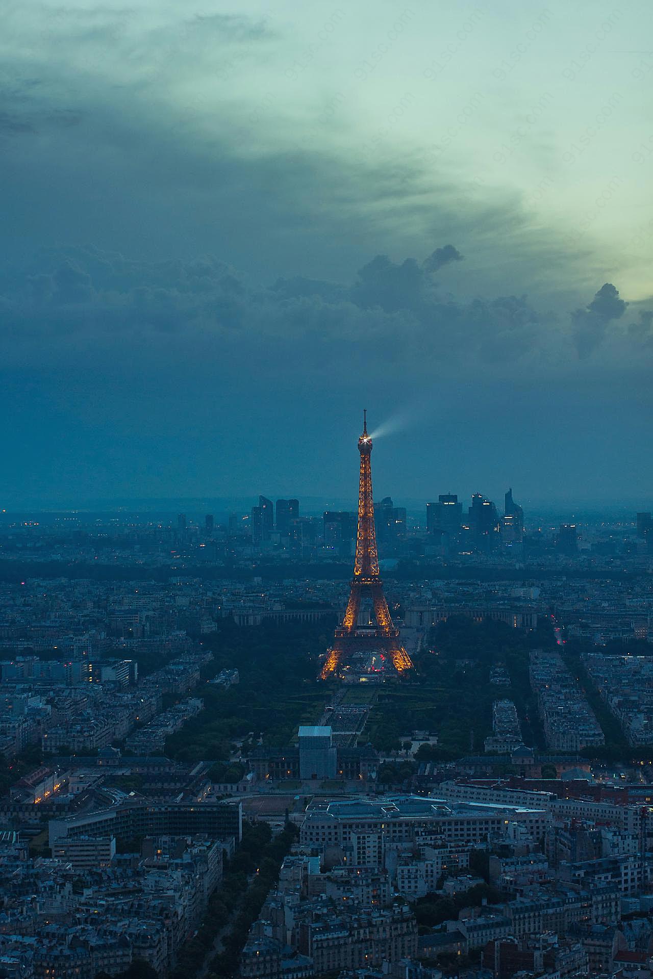 巴黎城市夜景图片高清