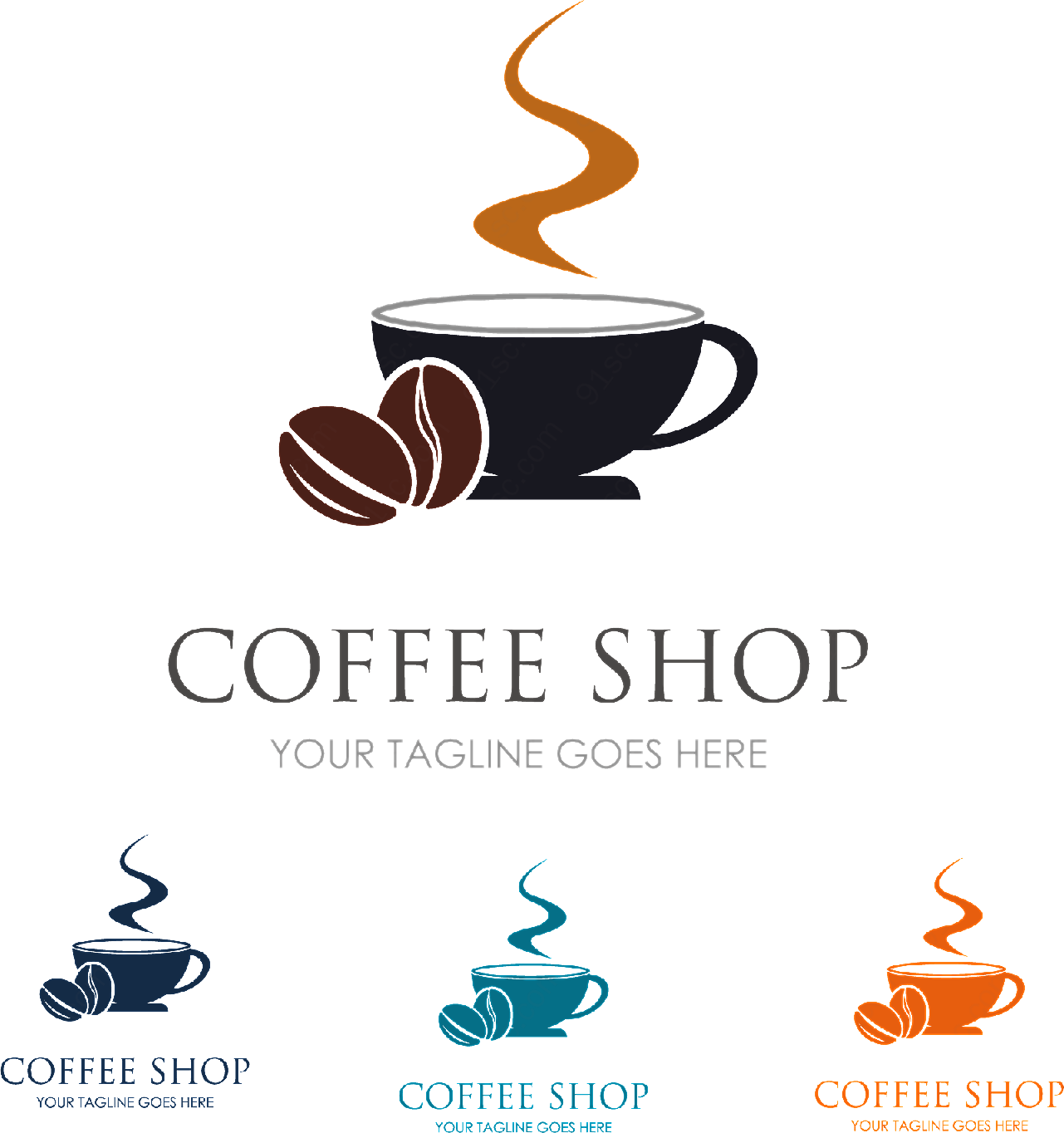 咖啡图案标志矢量logo图形