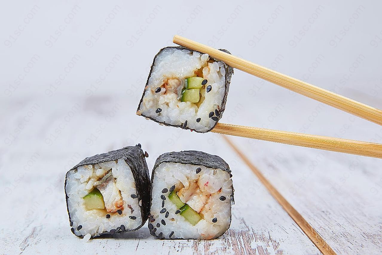 鱼肉寿司图片美食摄影