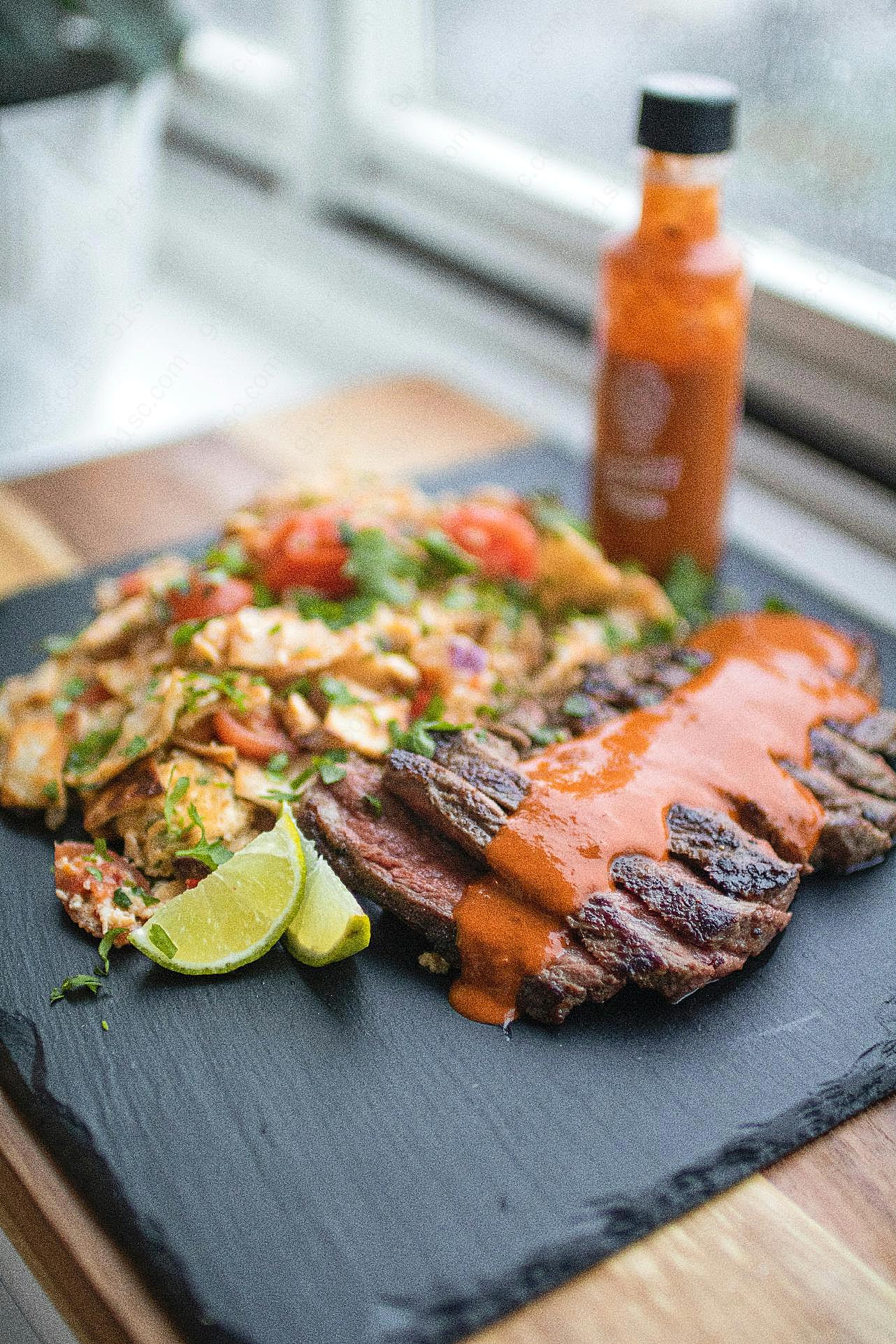 美味石板牛肉套餐图片高清餐饮