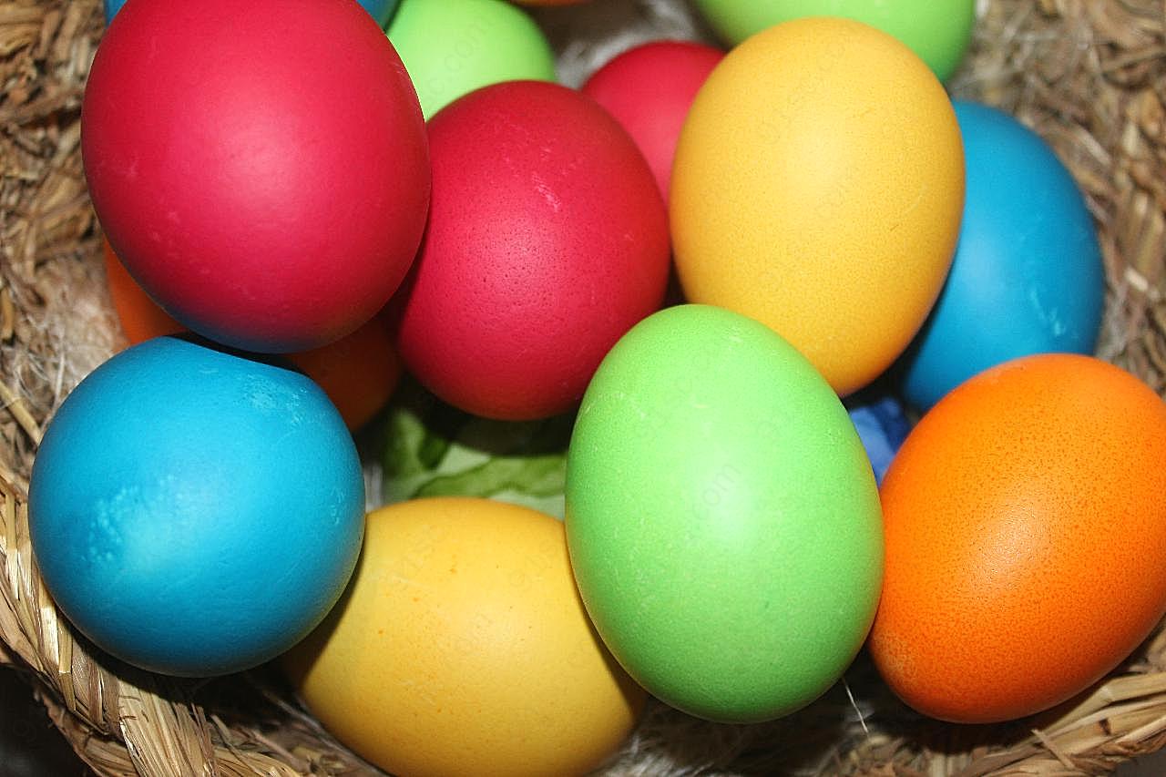 复活节多彩鸡蛋图片摄影高清