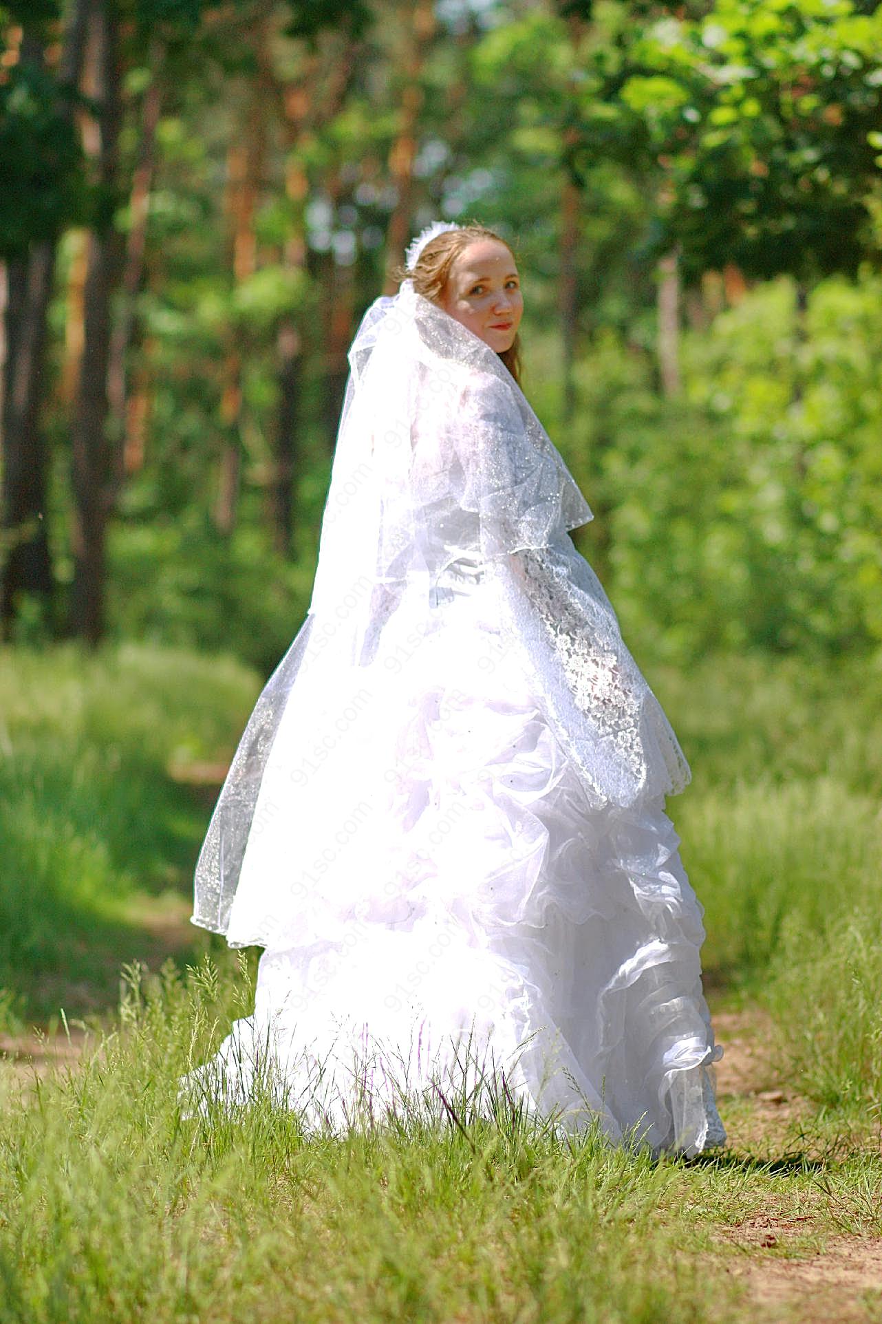 树林婚纱摄影图片高清人物