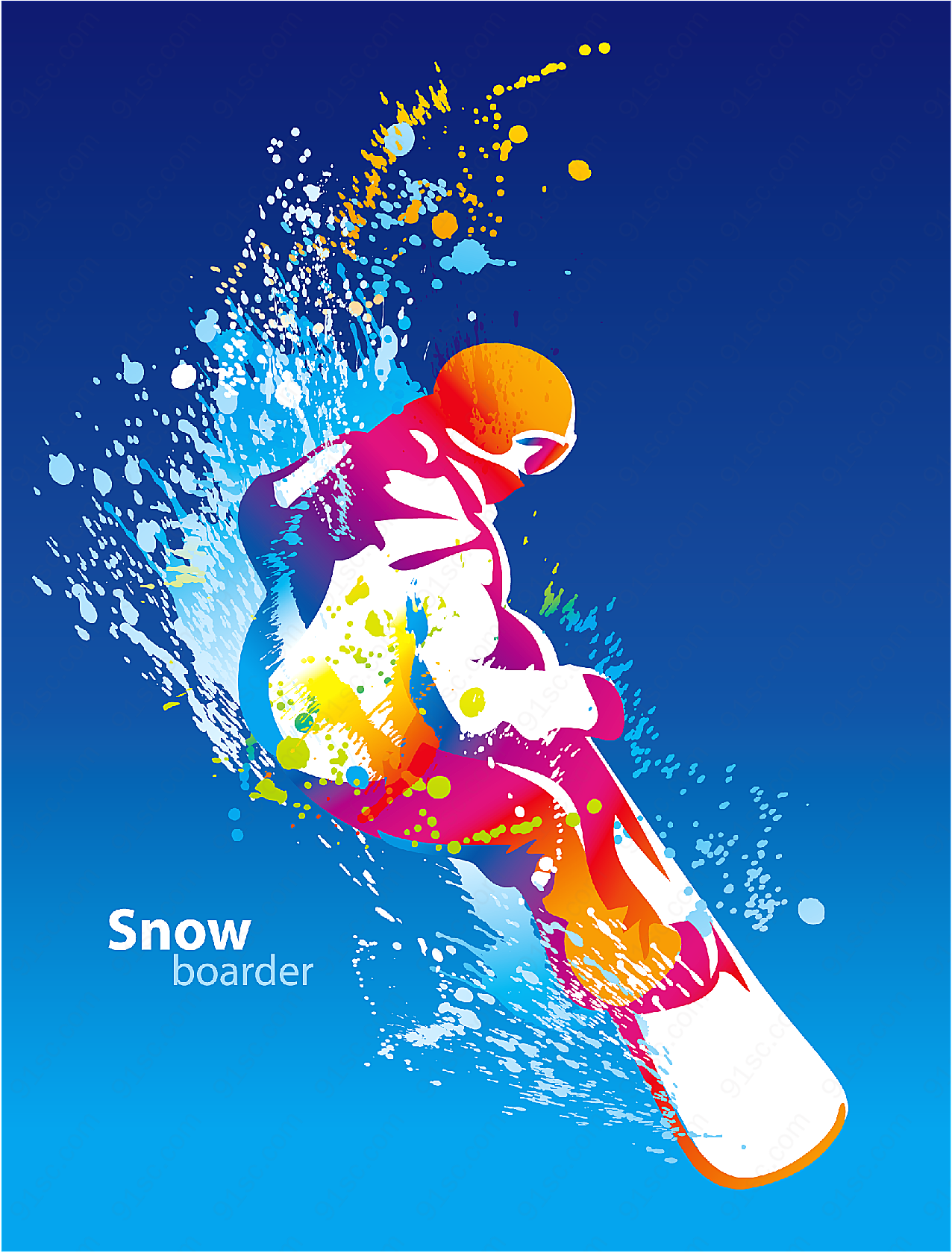 动感滑雪比赛海报平面广告