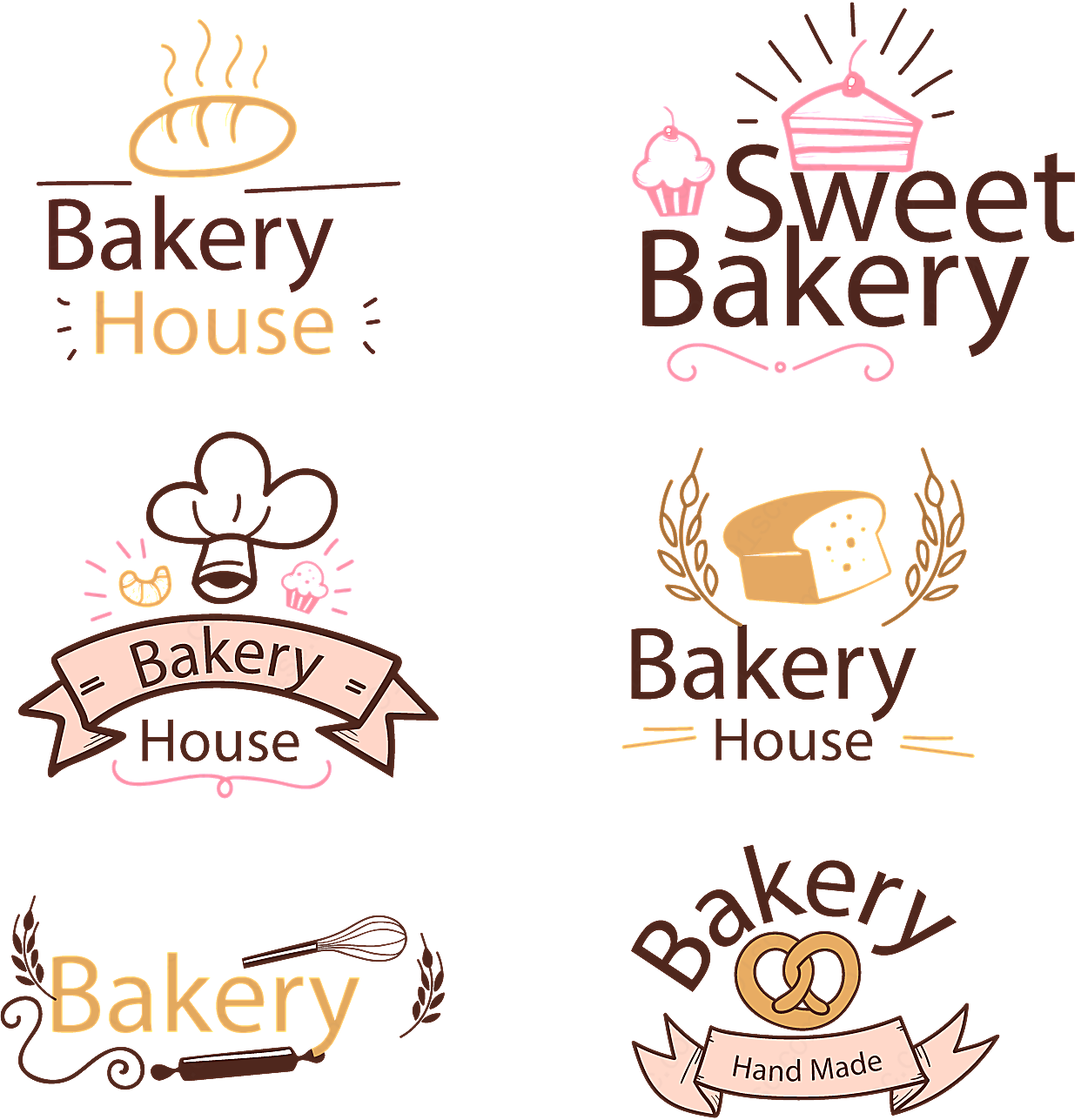创意面包房标志矢量logo图形