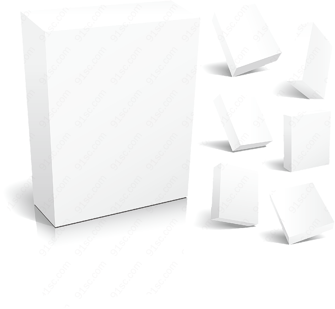 3d空白包装盒模板矢量包装设计