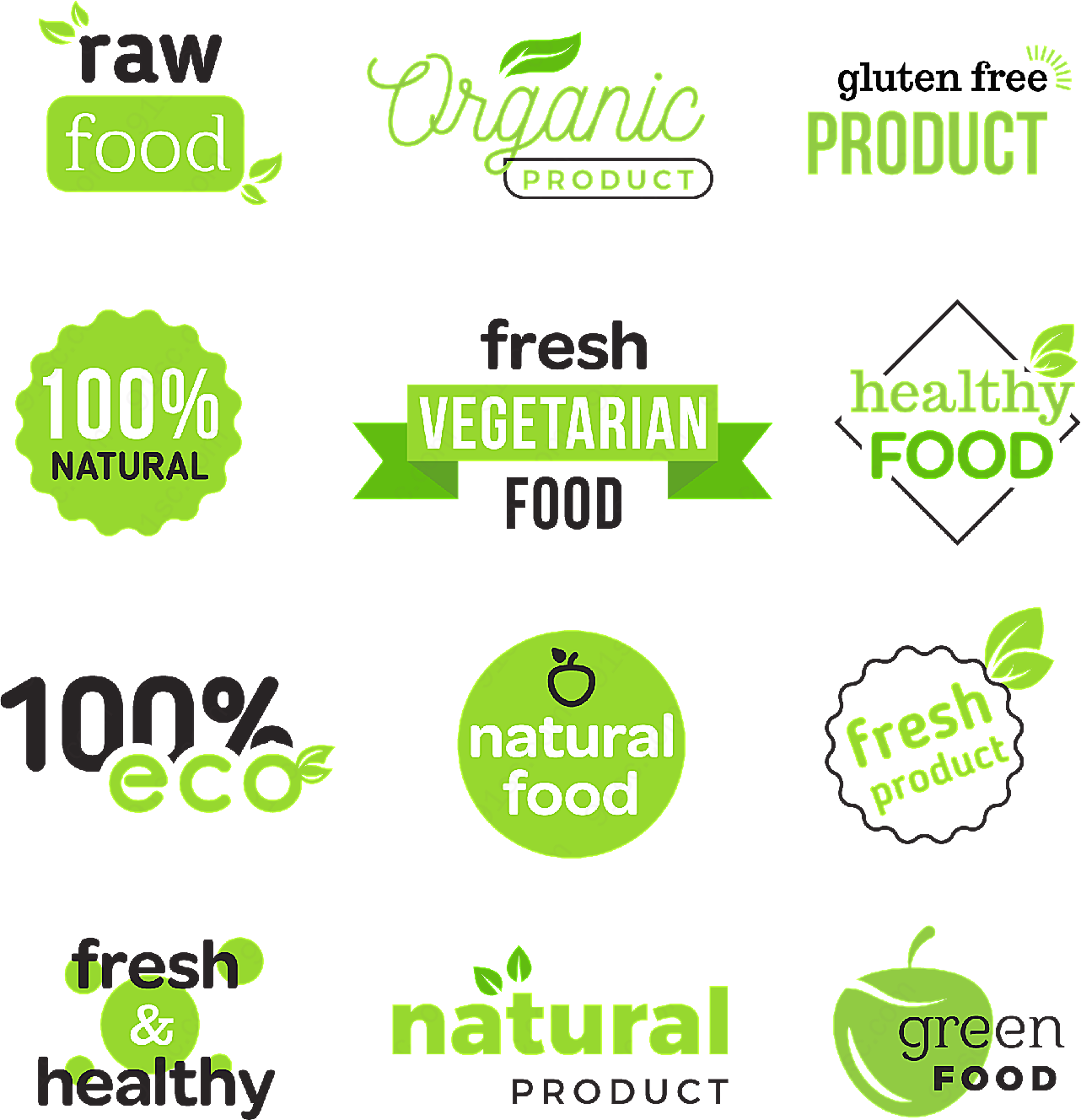 健康食品标志矢量logo图形