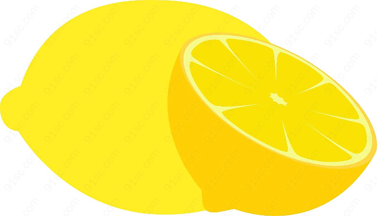 绘画柠檬图片高清