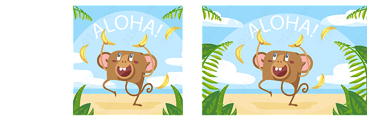 拿香蕉的猴子动物矢量卡通动物
