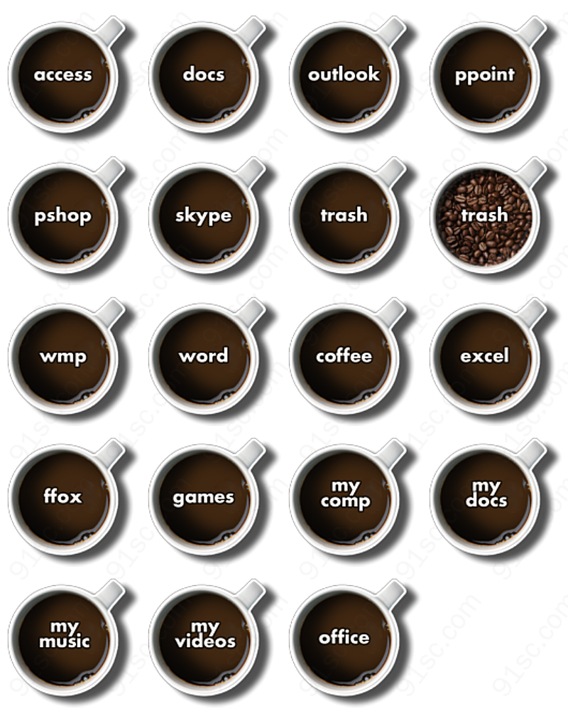 咖啡系统桌面系统图标