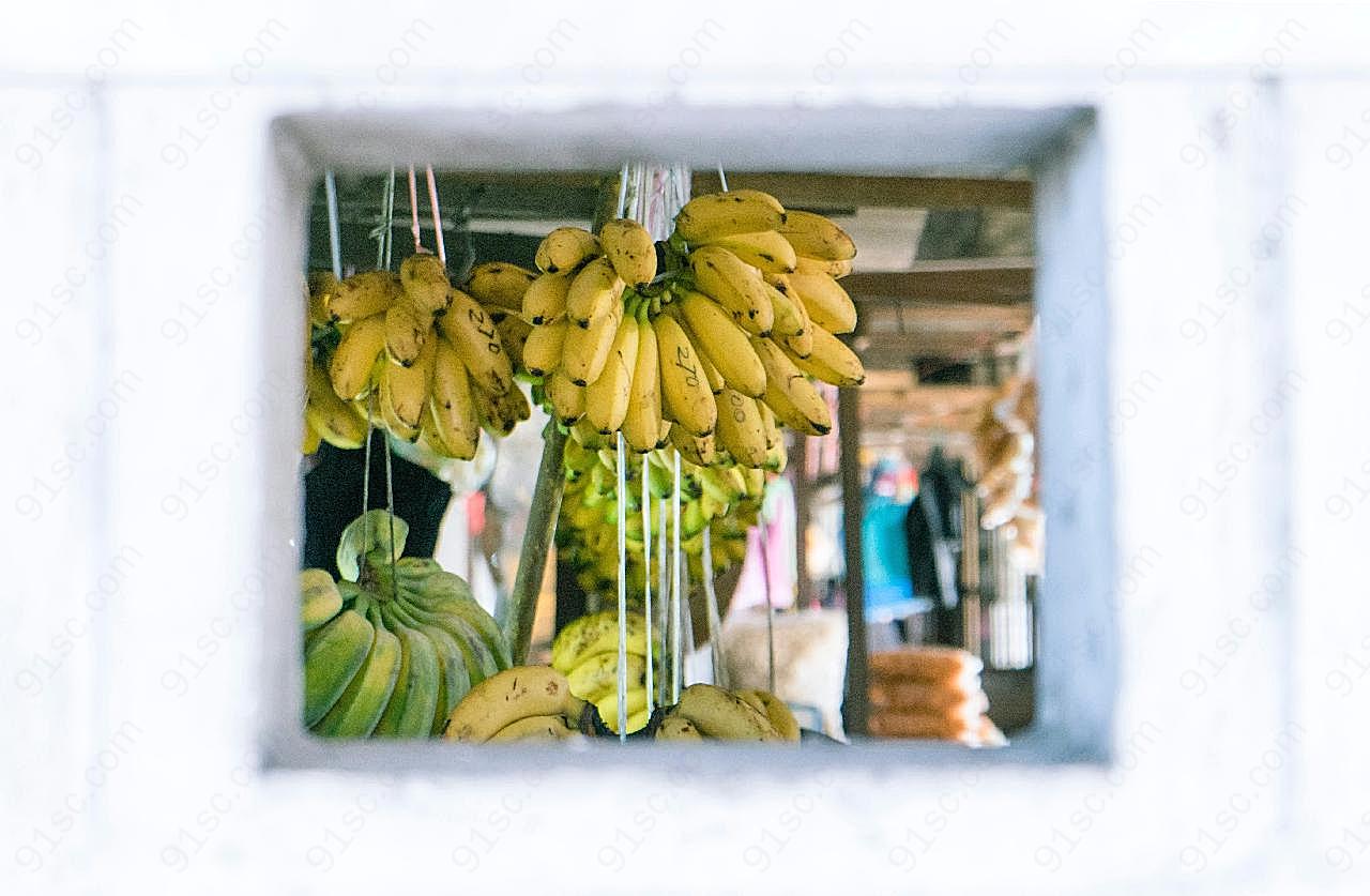 新鲜香蕉串图片水果