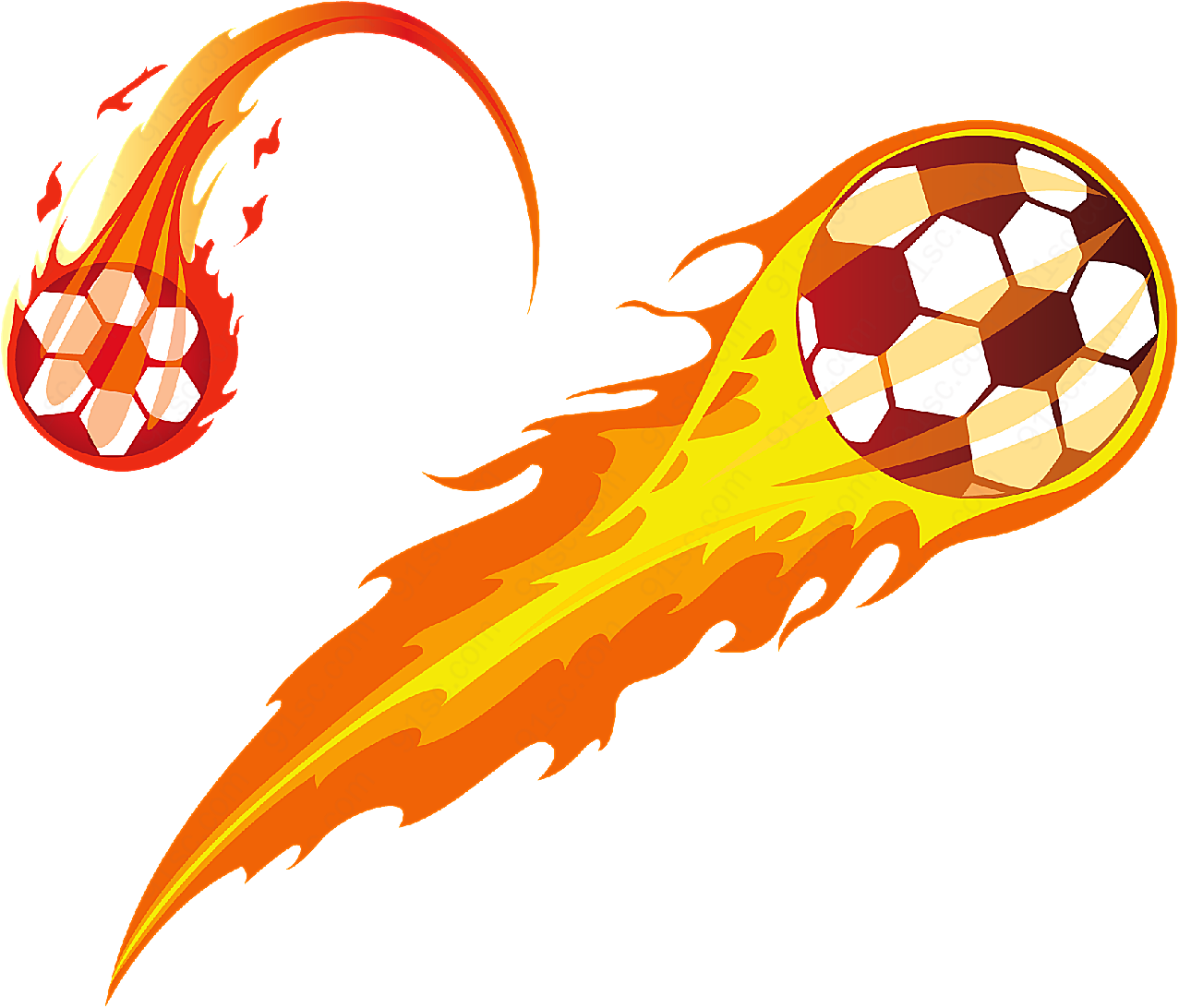 超酷火焰足球矢量体育运动