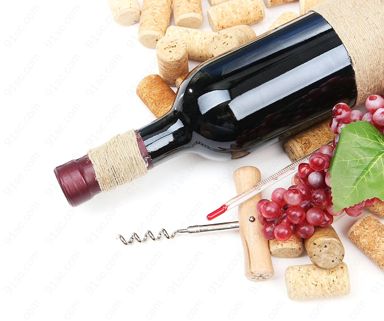 法国红酒与软木塞图片酒类