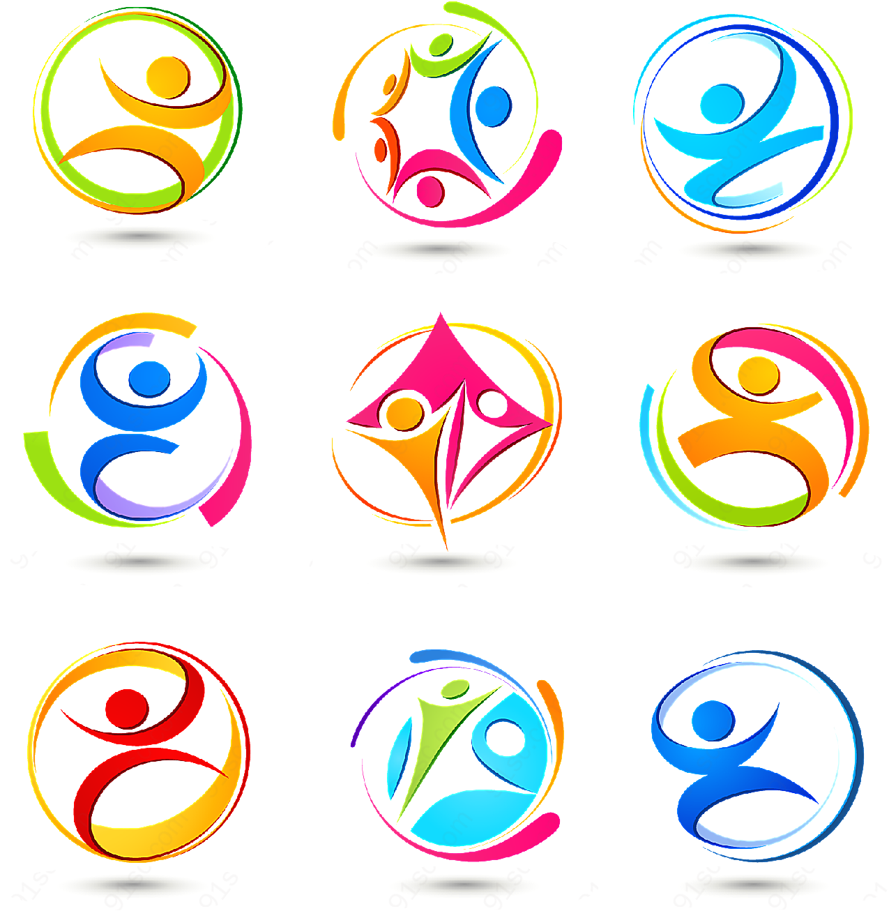 运动抽象符号矢量logo图形