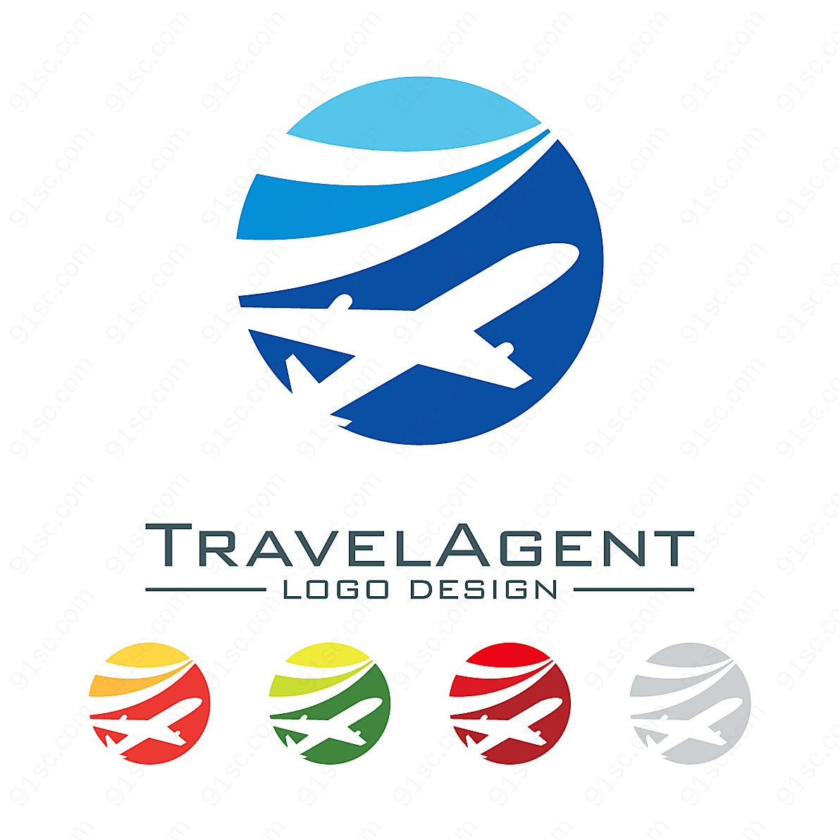 飞机旅行社logo矢量logo图形