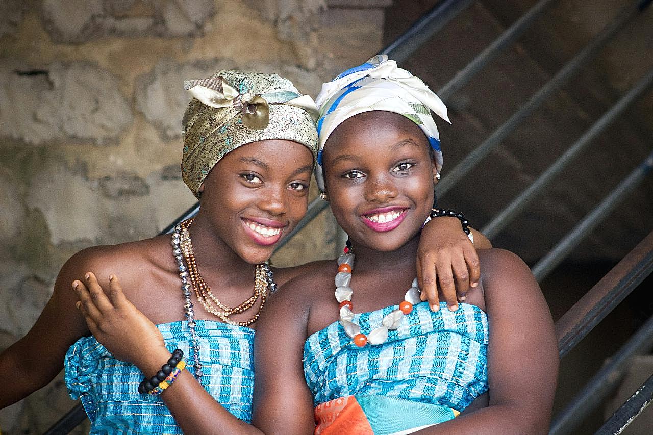 非洲黑人姐妹闺蜜图片高清摄影