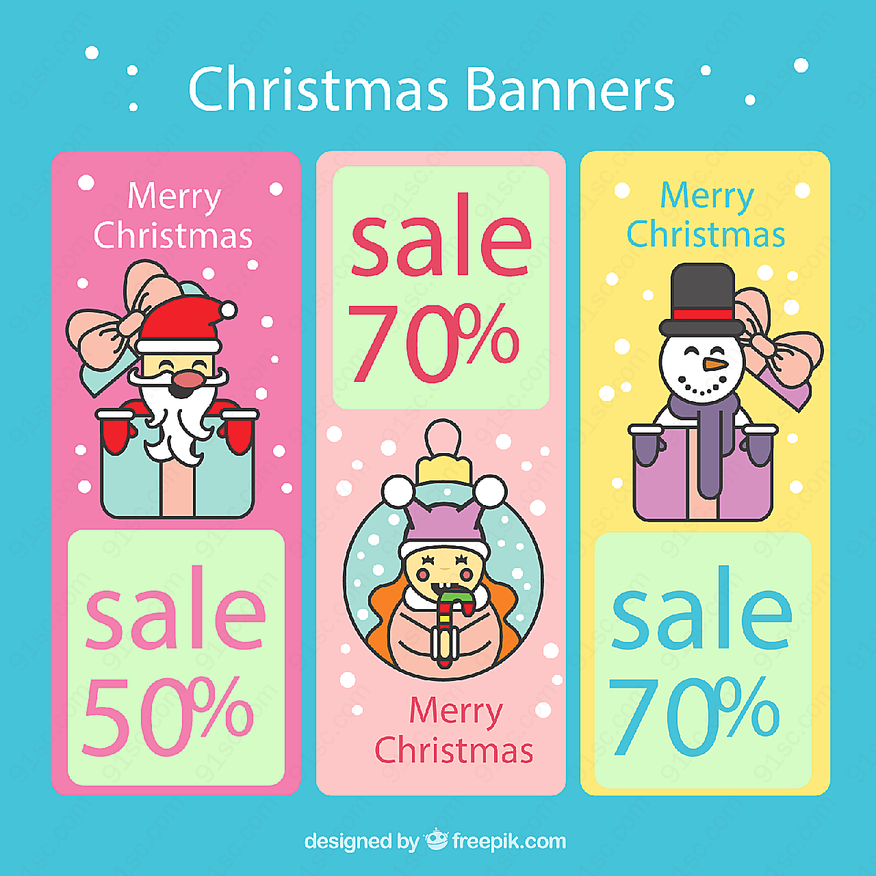 圣诞节促销banner矢量圣诞节