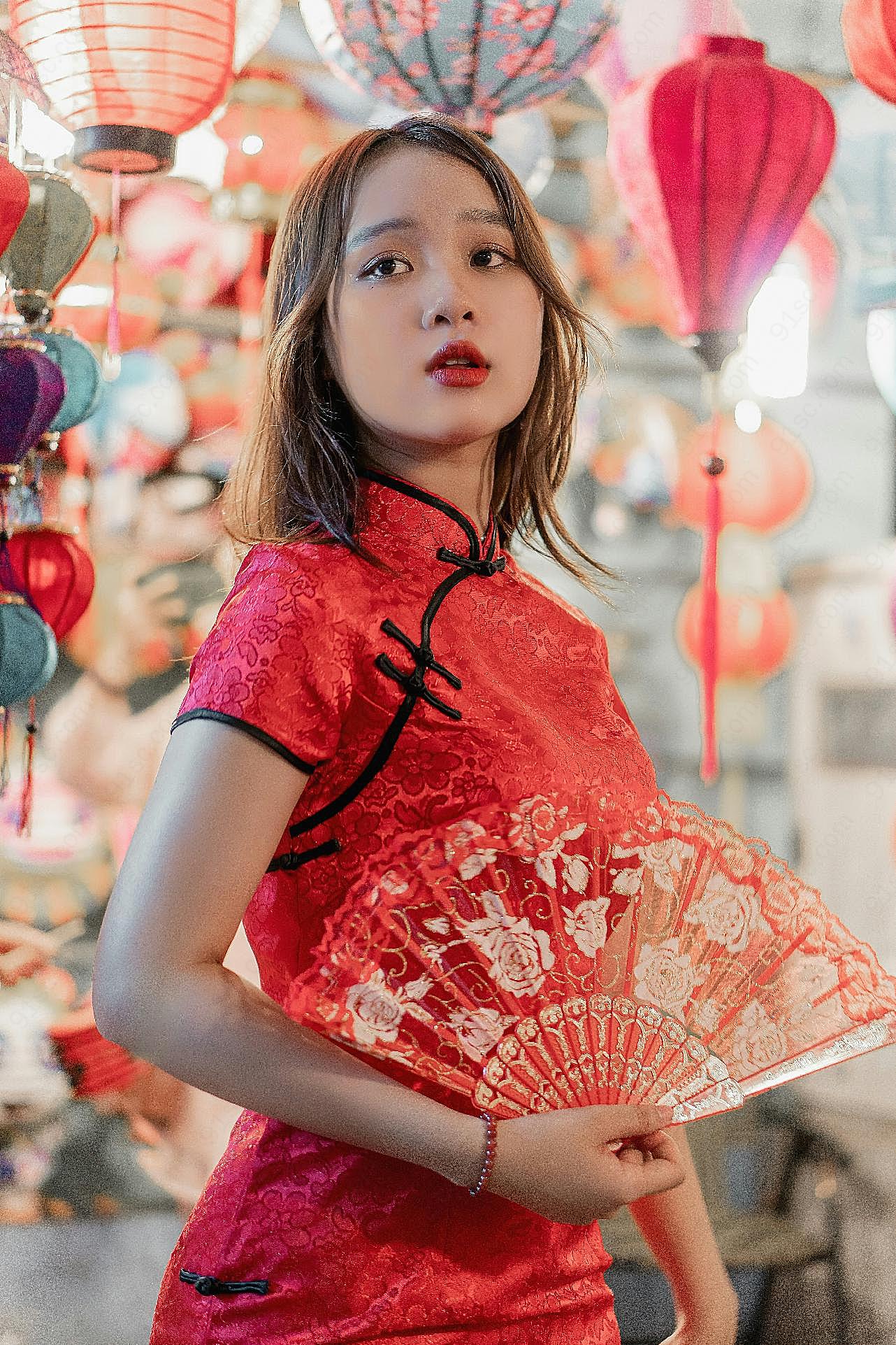 中国风旗袍图片摄影