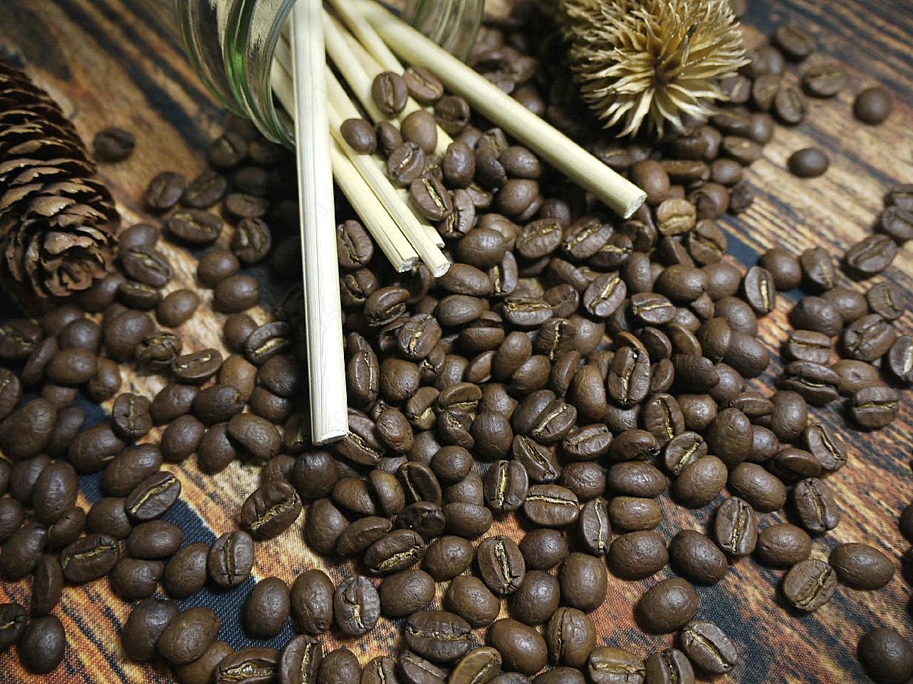 桌面咖啡豆图片五谷杂粮