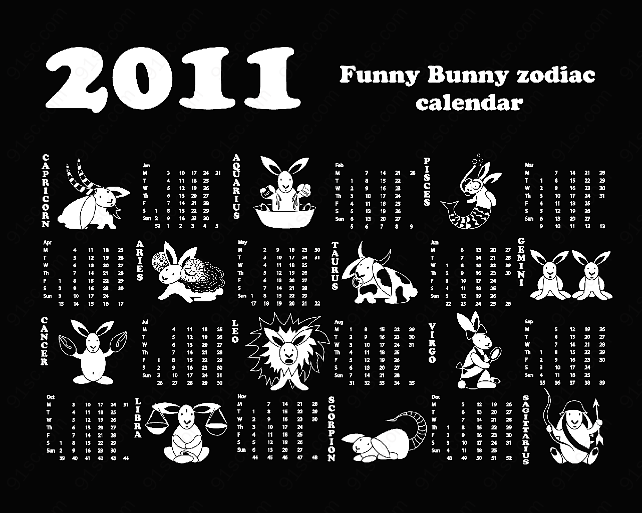 2011年兔年挂历其它矢量节日其它