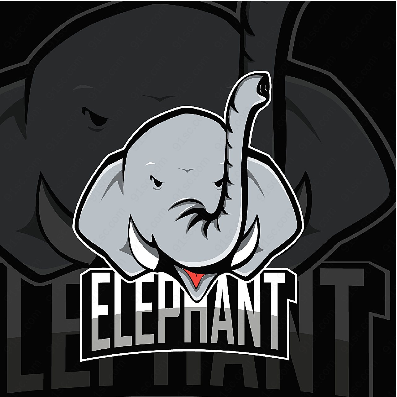 大象图案矢量矢量logo图形