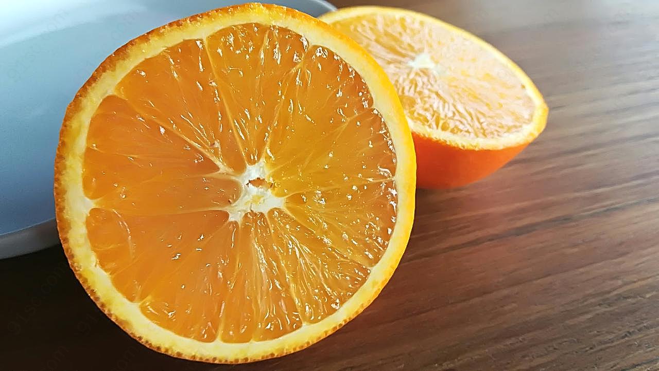 切开的鲜橙图片高清