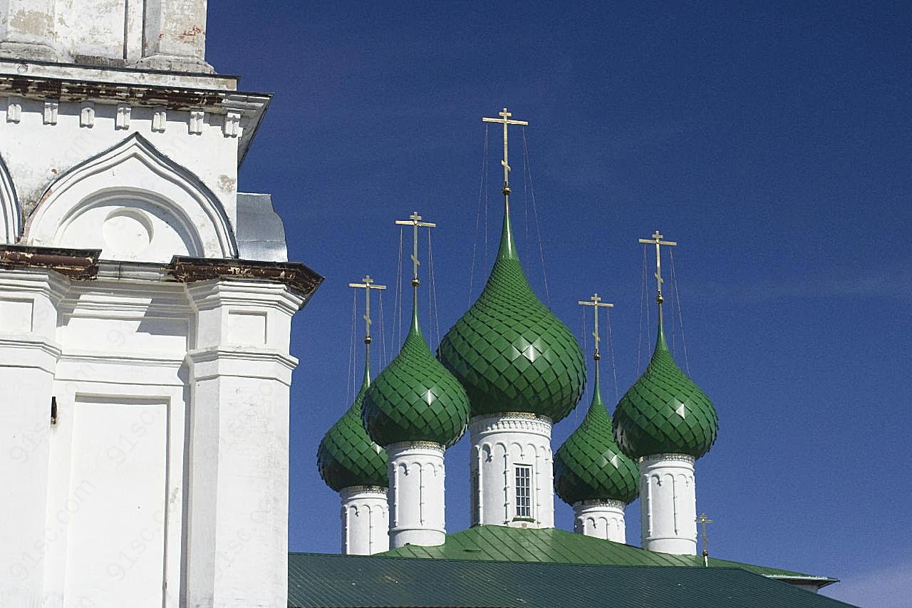 俄罗斯教堂顶部图片特色建筑