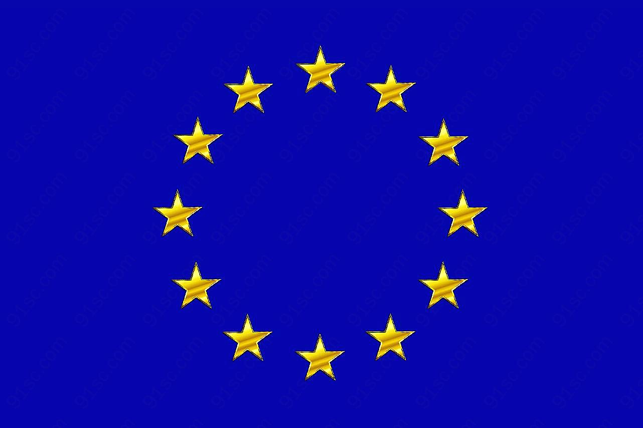 欧盟国旗背景图片高清摄影