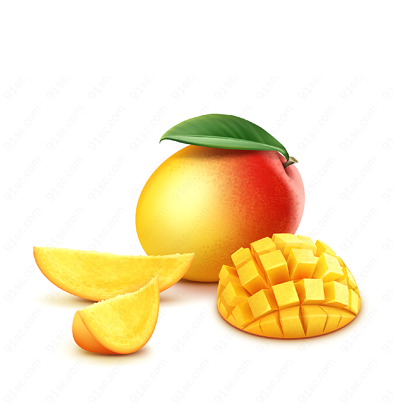 新鲜芒果设计矢量水果