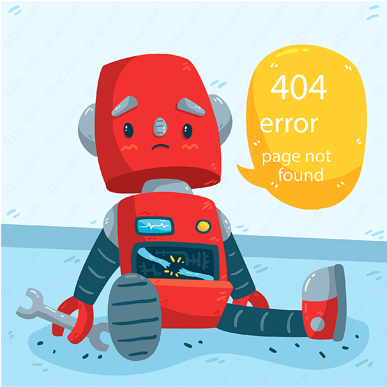 机器人404错误页平面广告