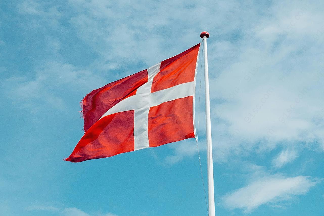 丹麦国旗图片高清摄影
