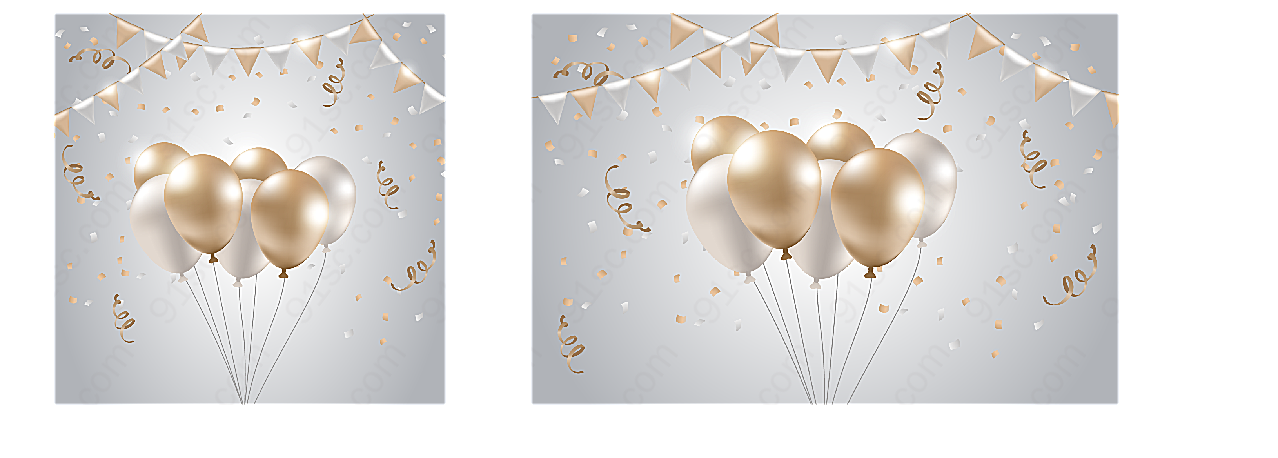 金色和银色气球束节日用品