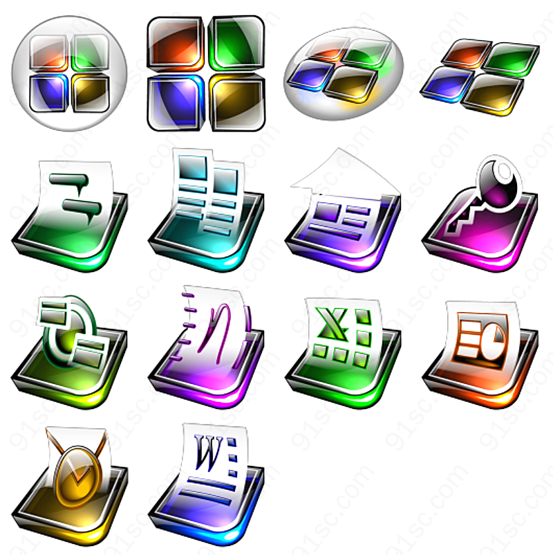 水晶效果office软件软件图标
