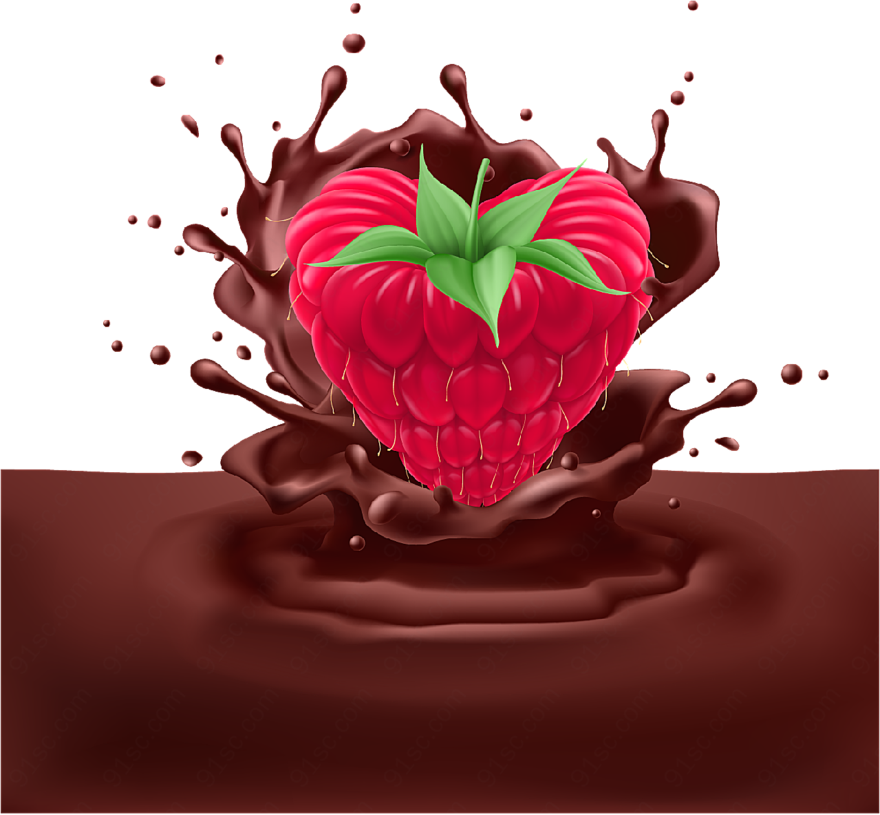 草莓与巧克力矢量矢量美食