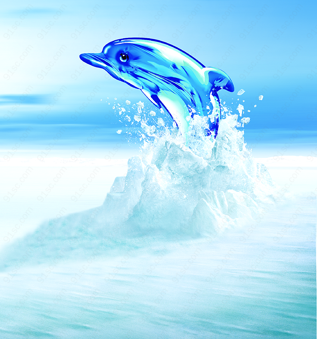 跳跃水晶海豚摄影