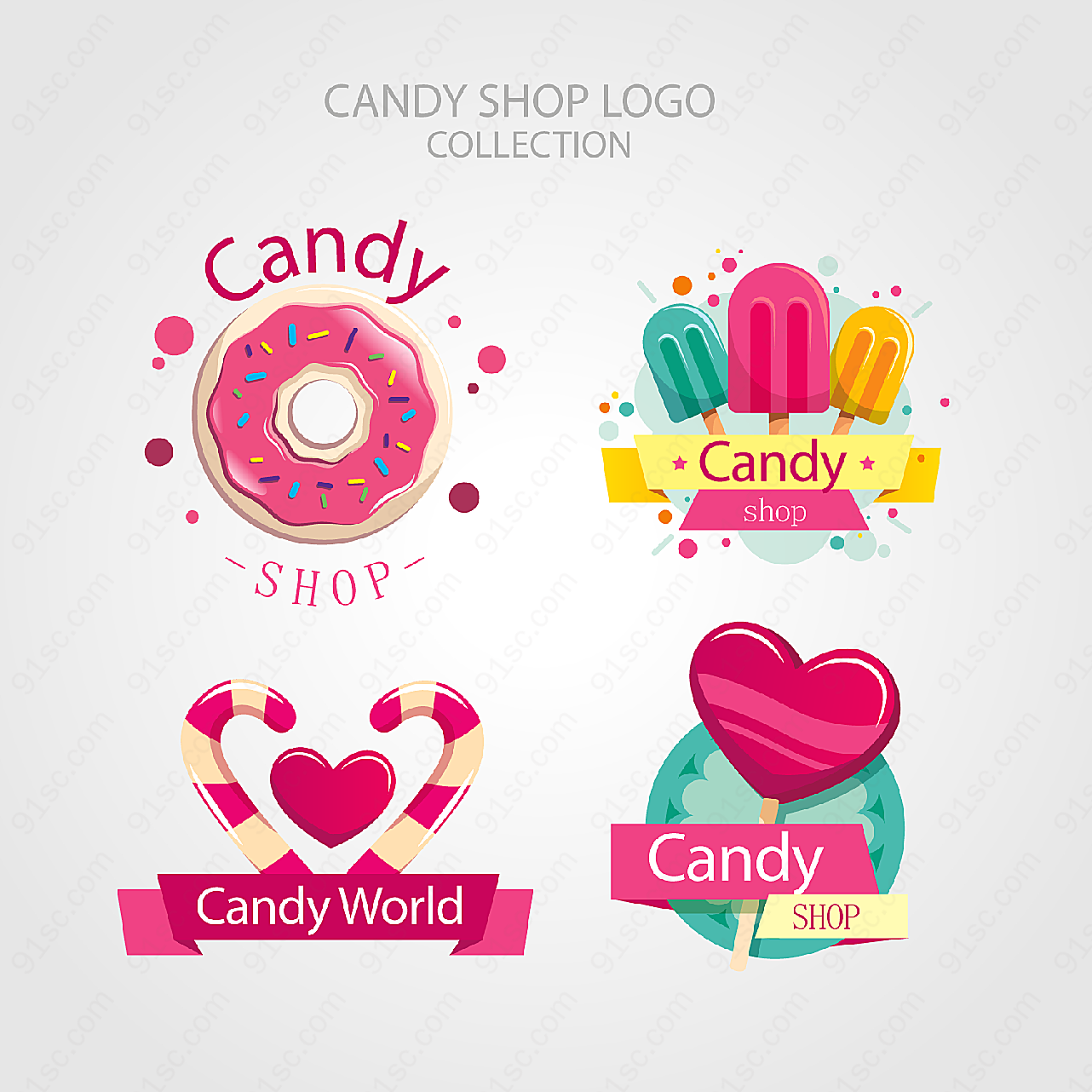 彩色糖果店标志矢量logo图形