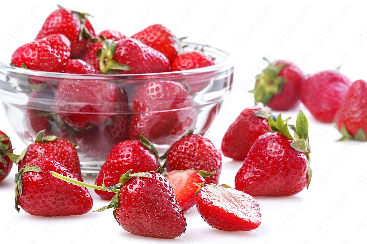 新鲜草莓图片高清摄影