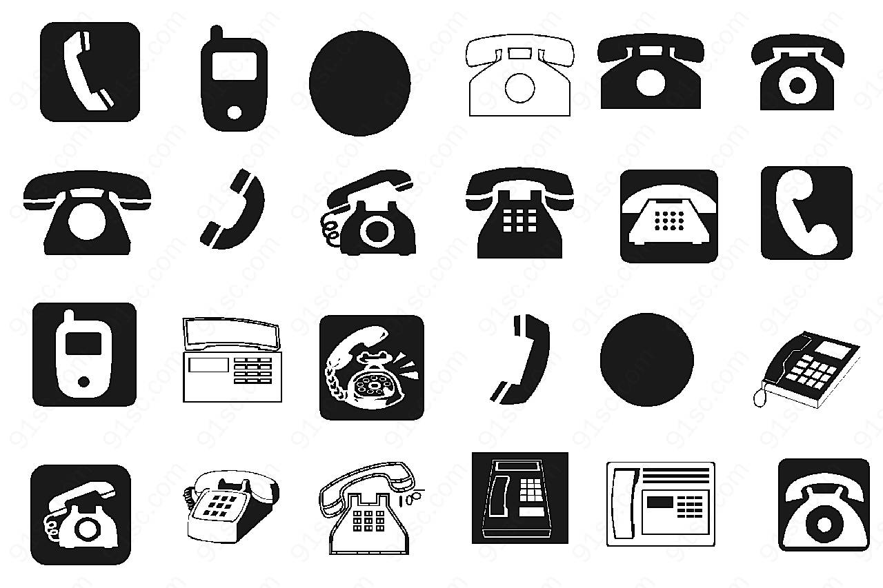 各种电话标志矢量各式图标