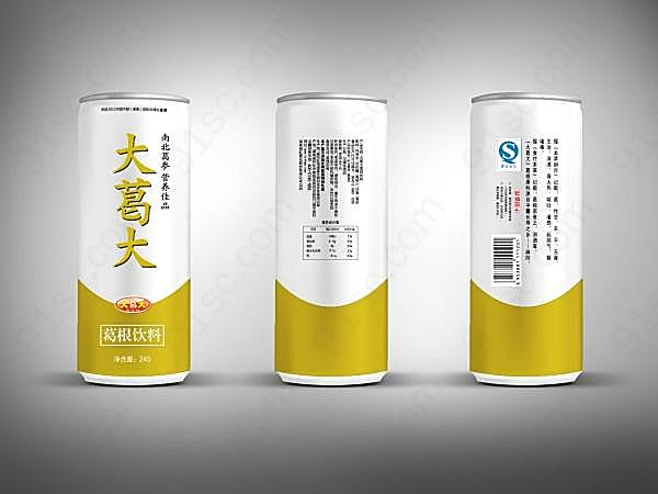 葛根饮料易拉罐包装设计创意概念