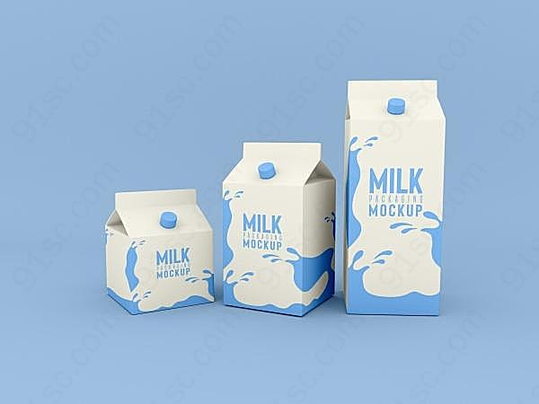 牛奶包装样机模板设计创意概念