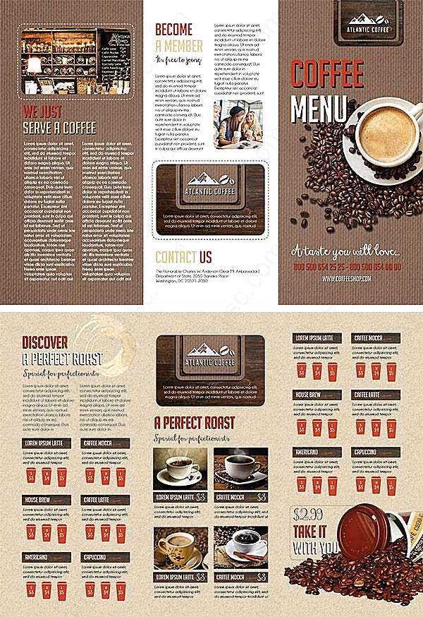 咖啡宣传折页psd素材画册设计