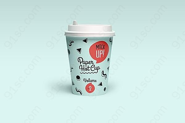 咖啡纸杯包装设计psd创意概念