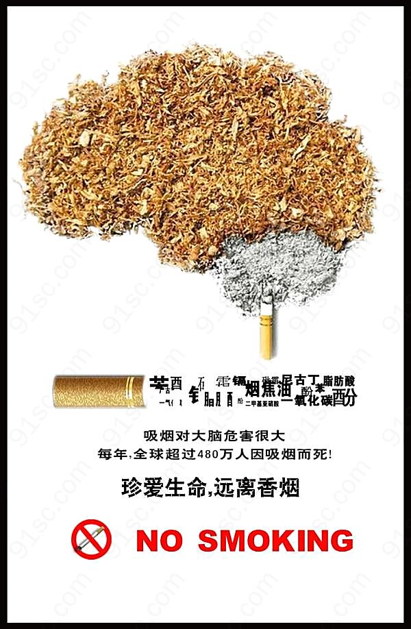 禁止吸烟psd公益海报广告海报