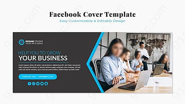 企业商务facebook封面模板创意概念