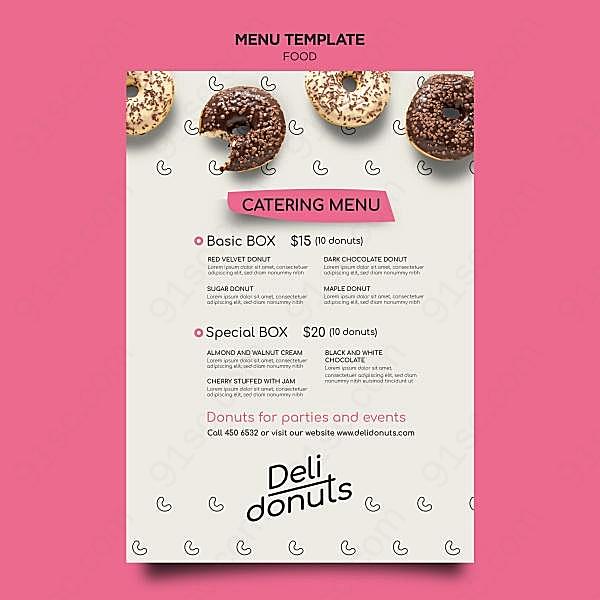 甜品店菜单模板设计psd广告海报