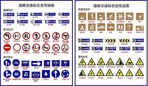 道路交通宣传挂图psd创意概念