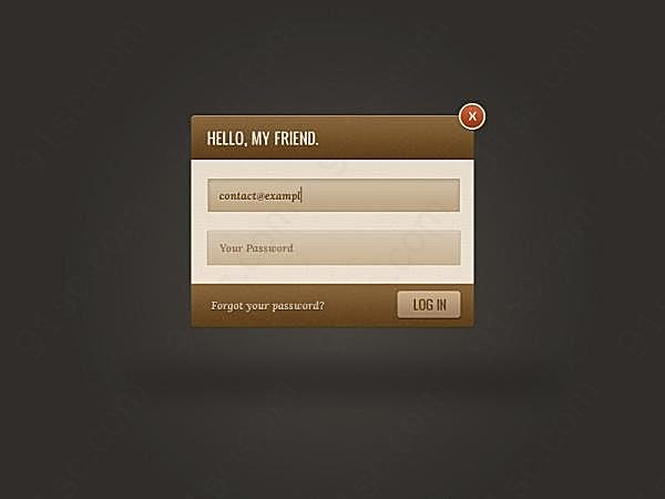 登陆对话框psd素材网页元素