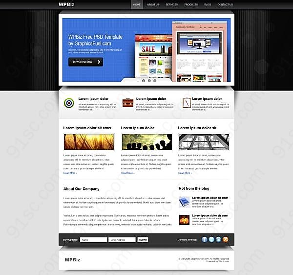 创意网站设计psd模板网页元素
